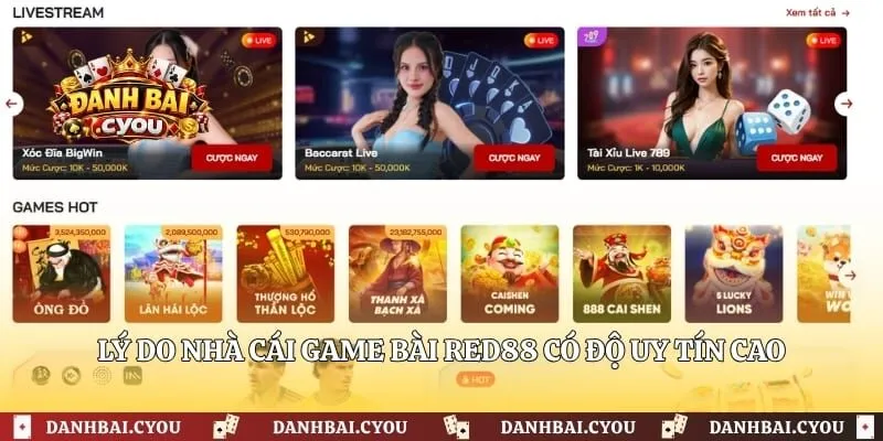 Lý do nhà cái game bài Red88 có độ uy tín cao